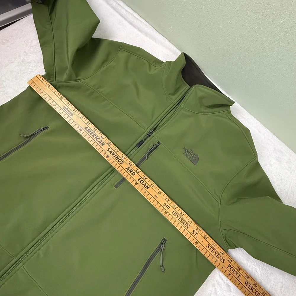 The North Face Mens XXL Green Apex Bionic Softshell Fleece Lined Jacket Full Zip